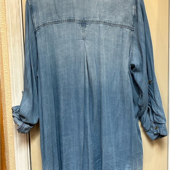 New Side Stitch Light Blue Denim Look Top - Picture 4 of 4